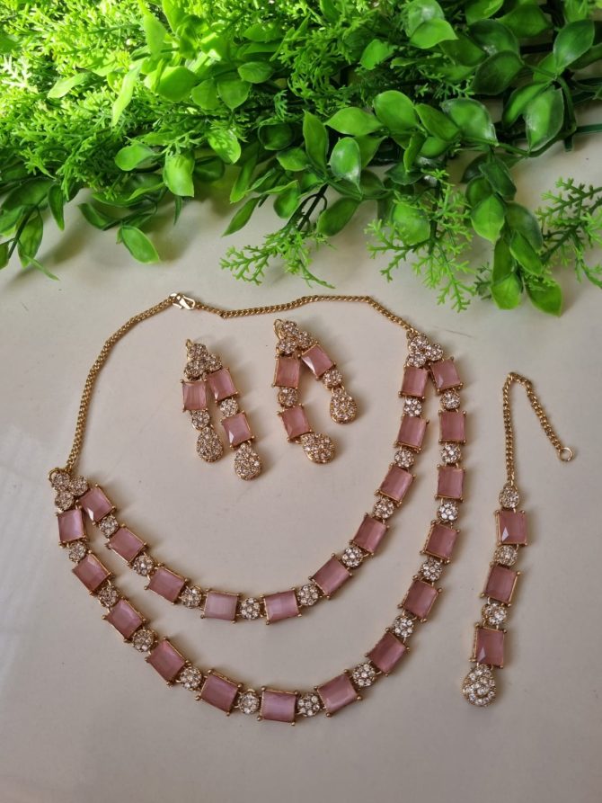 Ethnic Stone Line Necklace -- SJ-12 - Image 2