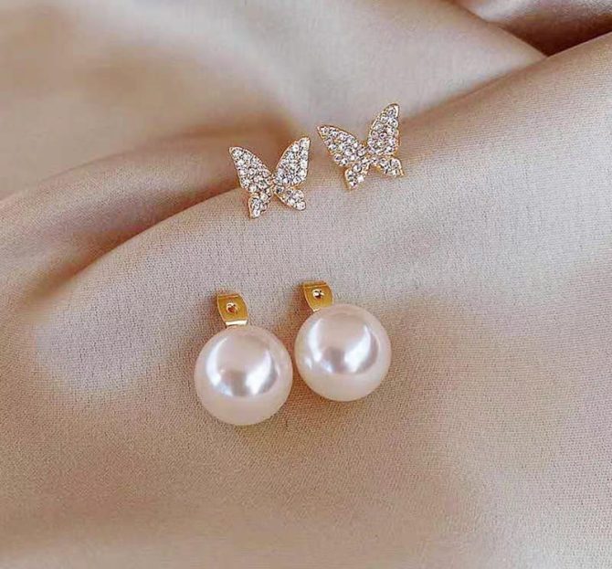 Butterfly Pearl Earring -- SA-19