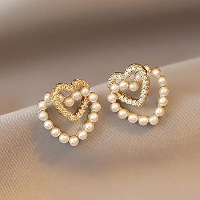 Decent Heart Pearl Earring --SA-26