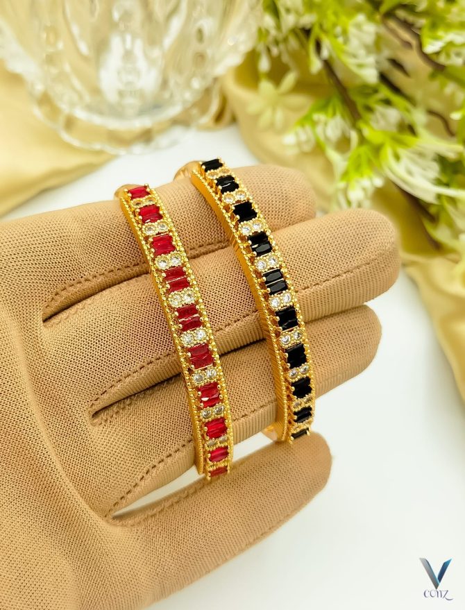 Trendy Zircon Bangles -- FT-26